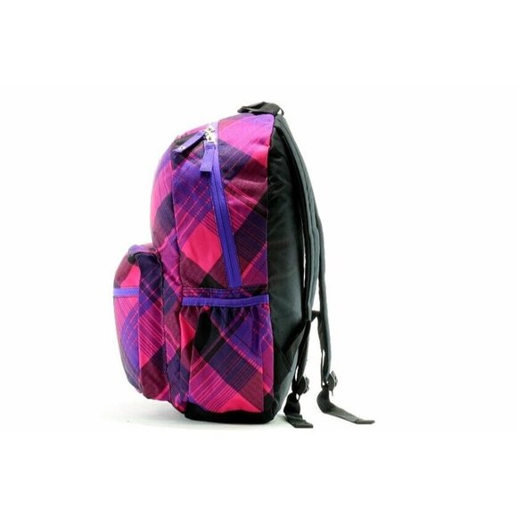 Levi's Pink Purple and Blackd Plaid Multiplex Backpack Tote Bag - Picture 2 of 10